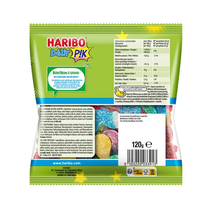 123bonbon - Wholesale Gummy - HARIBO Delir' Pik - Bag of 0.26 lb