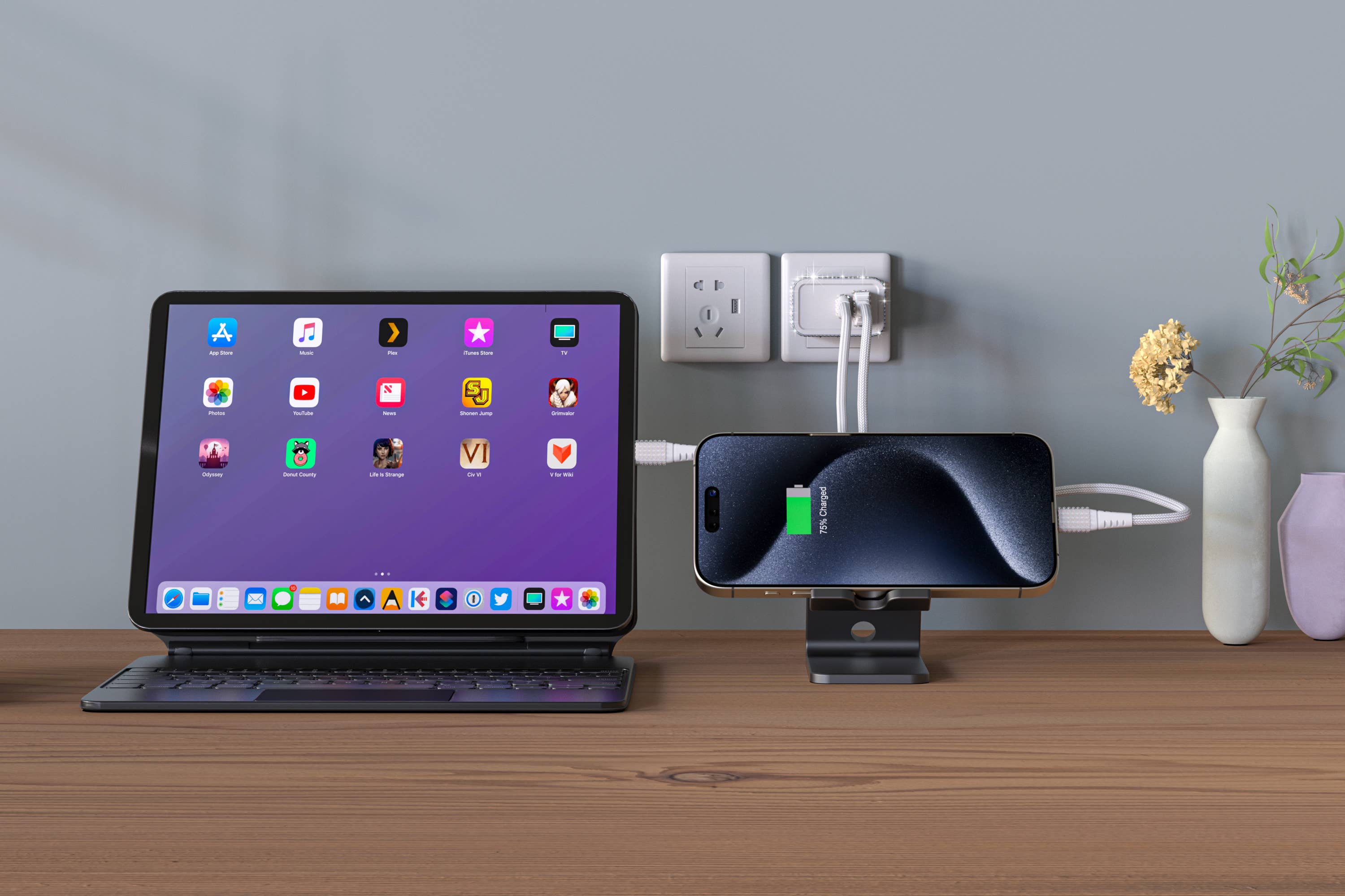 LAX Gadgets - Wholesale Portable Charger - Bling Wall Charger With Ip/Android- Multi-Color Retail Pack7