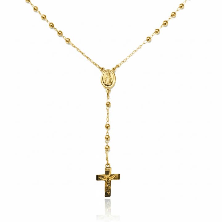 Guld mirakulös medalj rosenkranshalsband 18-tums för wholesale av Guadalupe Gifts
