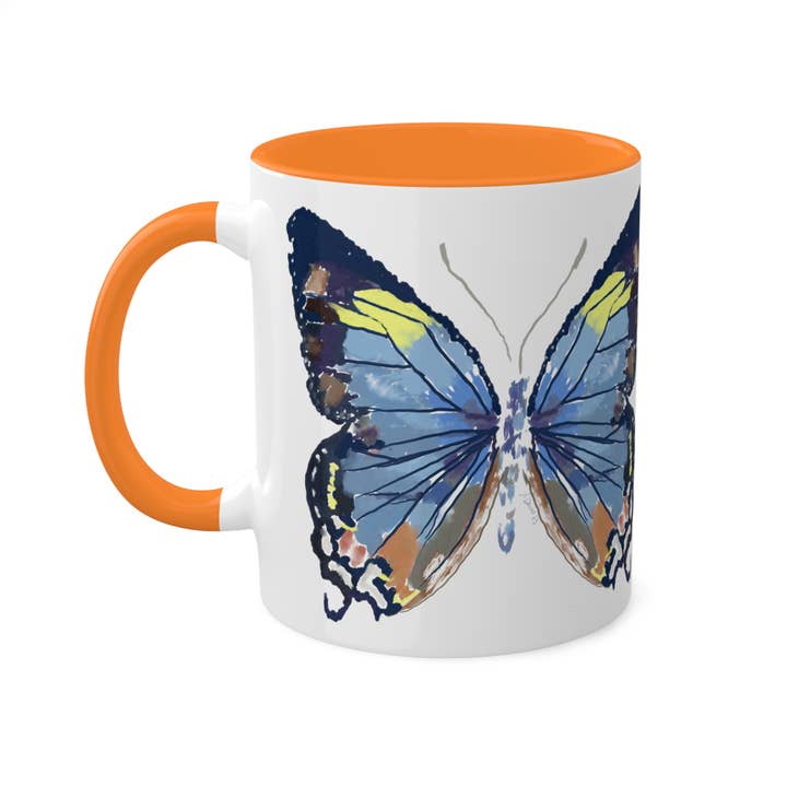 Blue Cava - Wholesale Coffee Mug - Butterfly Two Tone Mug, 11 oz. & 15 oz. Â (Multiple Colors)
