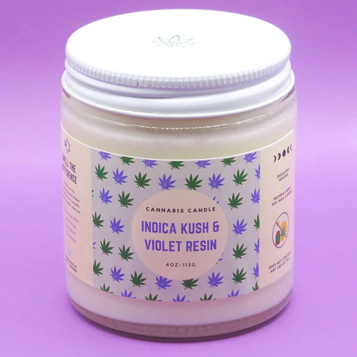 Daralyn's Designs - Wholesale Jar/Filled Candle - Cannabis Candle | 4oz | Hemp Wax