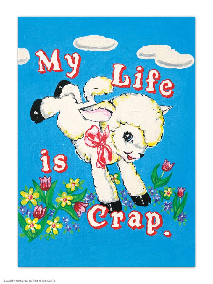Funny A6 Art Postcard - My Life is Crap by Magda Archer for wholesale by Brainbox Candy
