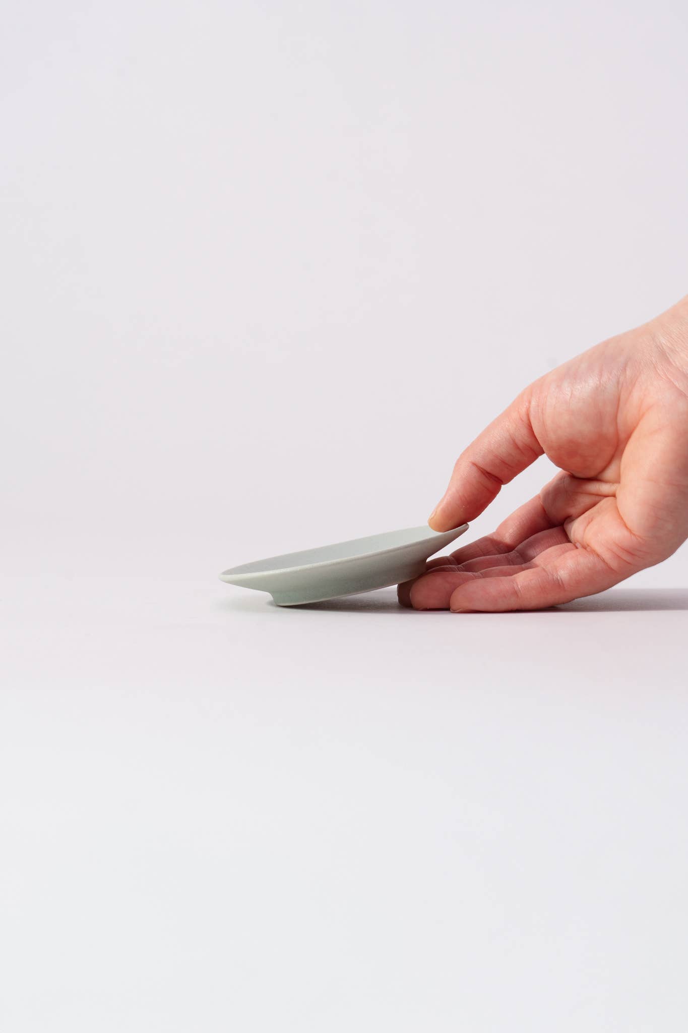 Light Blue Mino Ware "Obanzai" Mini Plate Moon for wholesale on Faire4