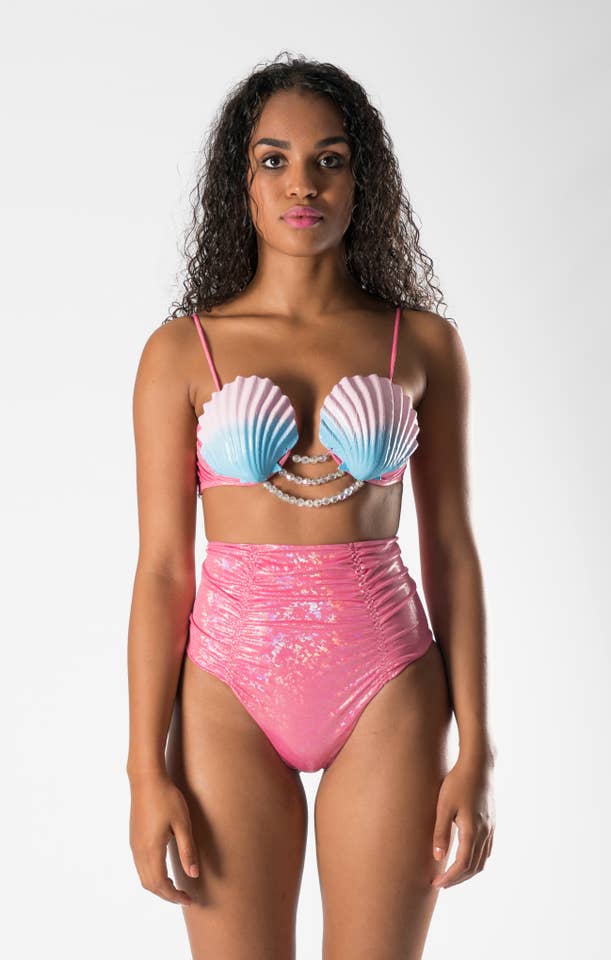 The Gold Key – Biquíni - Mulher por atacado – Biquíni Mermaid Shell - Rosa Brilhante