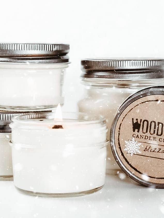 Jelly Jar Trævæk Soyavokslys Feriestrømpe Gave for engroshandel hos Woodfire Candle Company