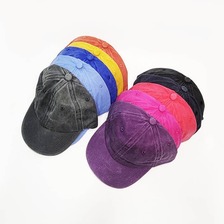 Dozen Solid Color Pigment Dyed Hats for wholesale by Funteze