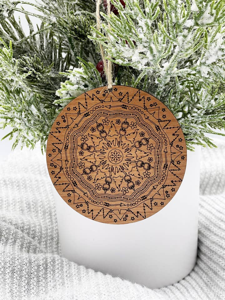 Camping Mandala Ornament - Gift for Camper - Camping Ornamen for wholesale by Engraved Chaos