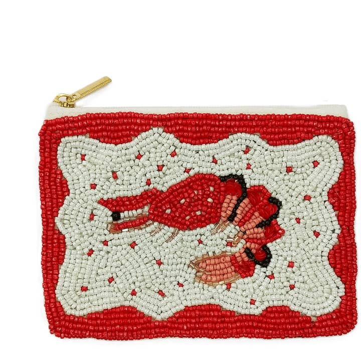 Nima Accessories Inc - Wholesale Coin Purse - Women's - Shrimp Themed Fully Beaded Coin Purse0