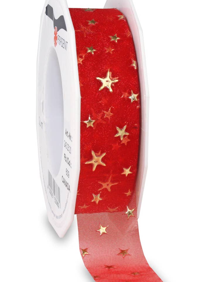 Organza Canada 20 m rol 25 mm rood voor wholesale door C.E. PATTBERG GmbH & Co. KG