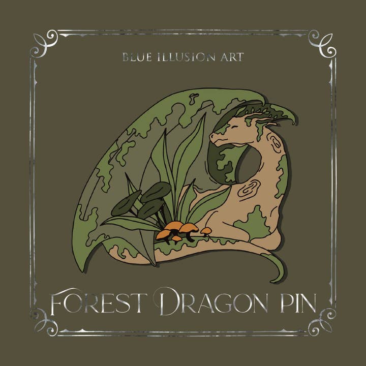 Forest Dragon - Spilla smaltata per la vendita all'ingrosso da parte di Blue Illusion Art