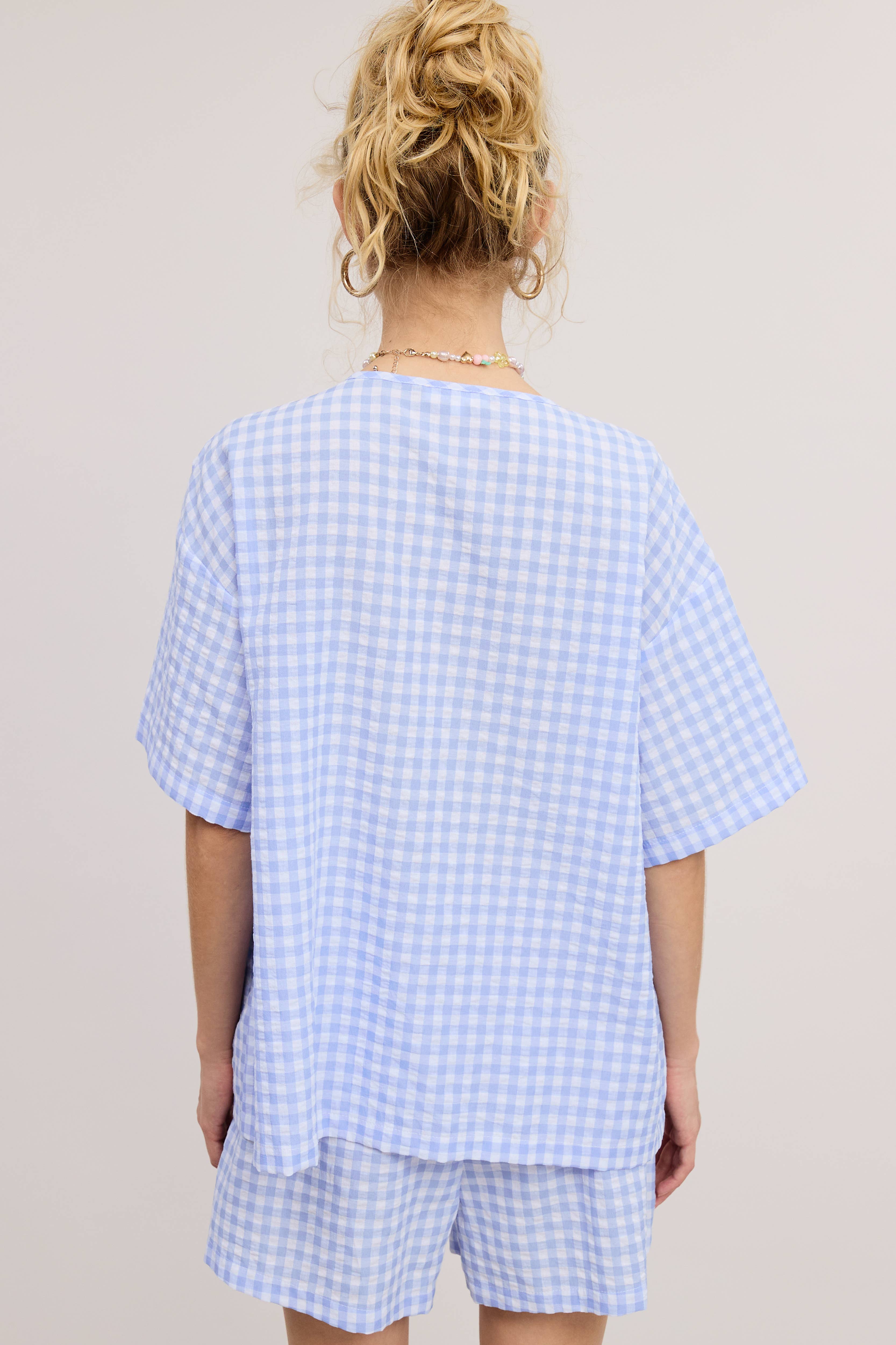 Mimosa - Wholesale Top & Short Set (NOT Loungewear) - Women's - Gingham Open Front Self Tie Top and Shorts Matching Set12