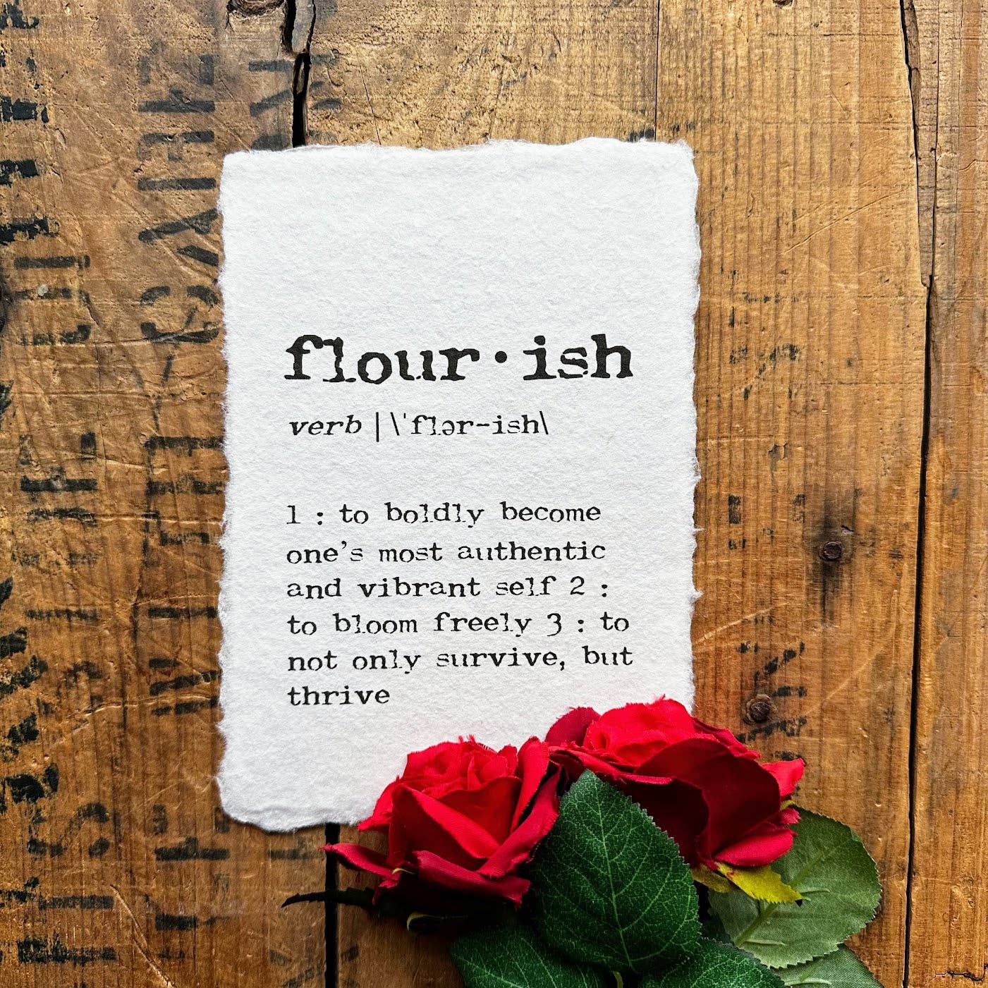 Alison Rose Vintage - Wholesale Art Print - flourish definition print on handmade paper0