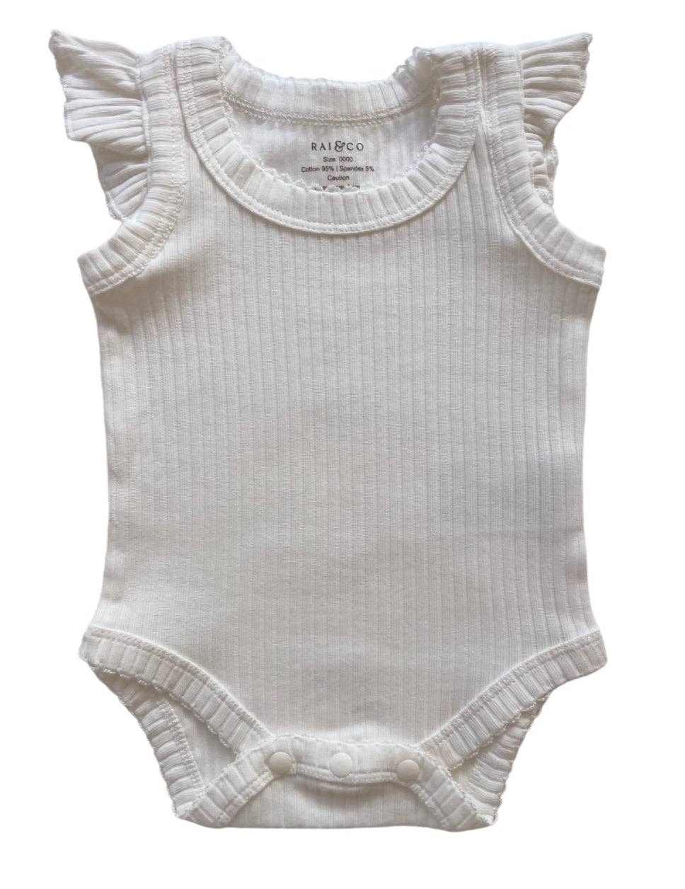 RAI & CO - Wholesale Bodysuit (Non-Footed) - Baby - Frill Basic Singlet Bodysuit1
