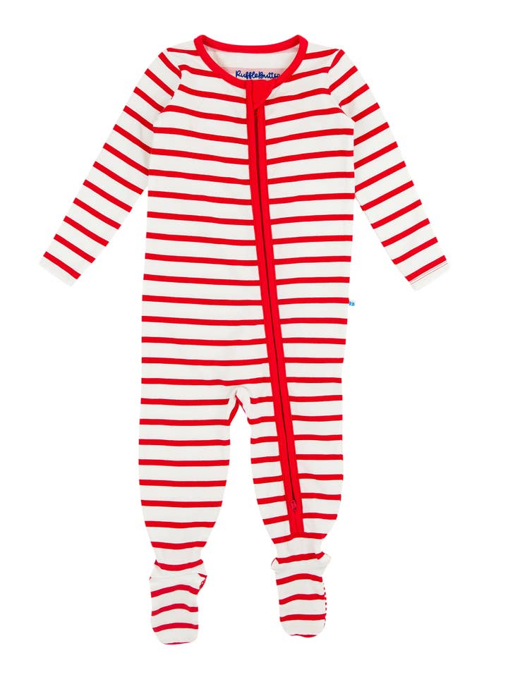 SoftSnooze™ Baby Boys Cotton Modal Red & White Stripe Footed One Piece Pajama
for wholesale on Faire