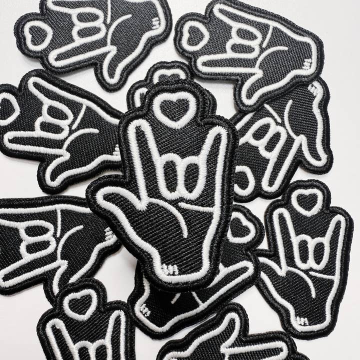 2" Ik hou van je, ASL - Geborduurde Hoed Patch voor wholesale door TEELUX