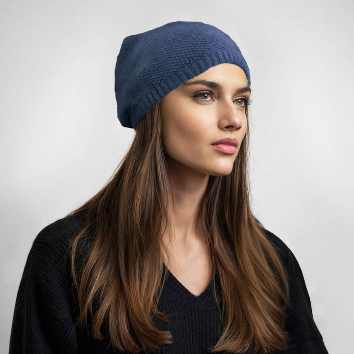Portolano - Wholesale Beanie - Women's - CASHMERE STITCHED SLOUCHY HAT7