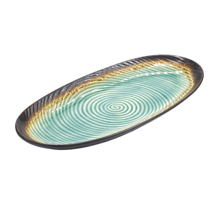 Midori Kannyu 16.25"L Oblong Shape Serving Platter (3/12) for wholesale by Urban Tokyo