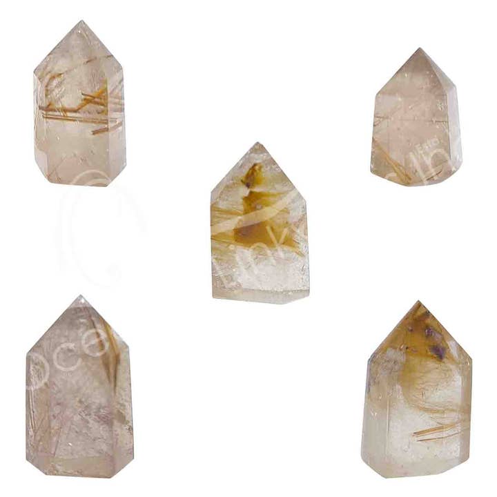 Oceanic Linkways Inc - Wholesale Spiritual Stone/Crystal - (KG)OBELISK - RUTILATED QUARTZ, GOLD 1-2"0