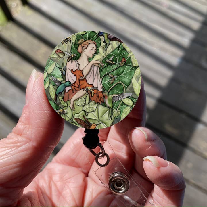 "Bloom" Retractable Badge Reel / Lanyard for wholesale by PinkPolish Design
