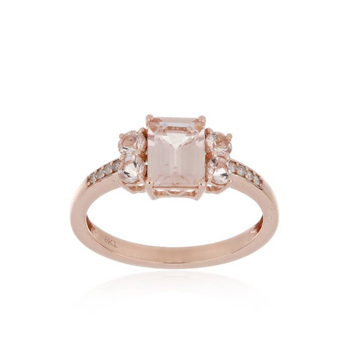 Morganiet met Diamant EF-VS 1,90ctw Ring in 9KT Roségoud voor wholesale door Jaipur Jewelry