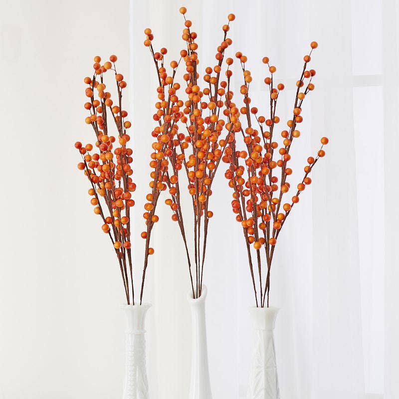 Factory Direct Craft - Wholesale Artificial Flowers - 17" Autumn Orange Artificial Berry Spray4