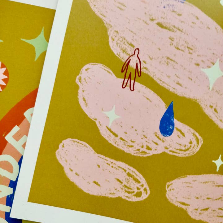 Lucy Scott Illustration – Großhandel Kunstdruck – Invite Wonder In Art Print, Mindful Positive Dreamy Wandkunst2