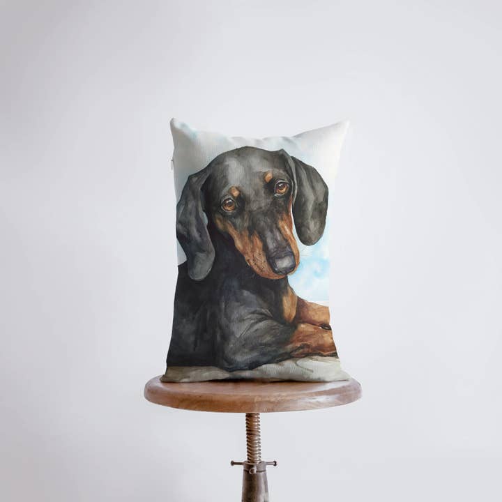 Dachshund | Watercolor Dachshund | 12x18 | Pillow Cover | Dog Lover | Home Decor | Dog Lover Gift | Dog Mom Gift | Dog Mom Gift | Pillows for wholesale by UniikPillows