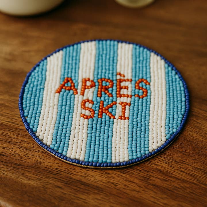 🇫🇷 Après Ski Beaded Coaster for wholesale by Talisman & Co.