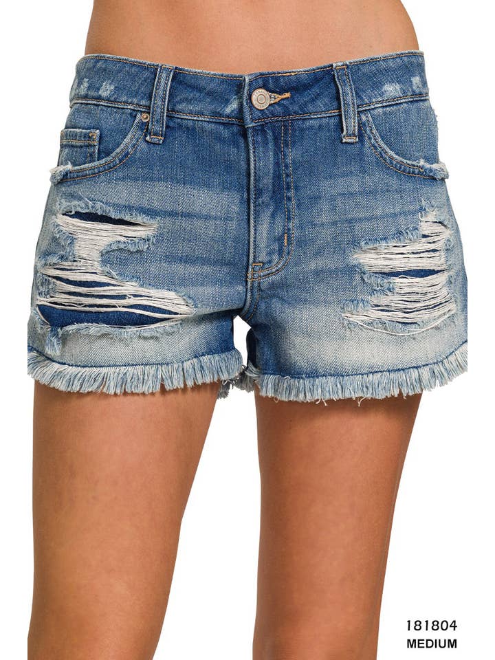 42POPS - Wholesale Shorts – Women’s - `.Frayed Hem Denim Shorts2