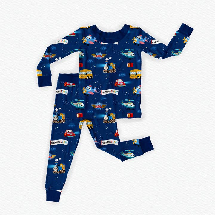 Transitopia | Blue Kids Pajamas for wholesale by Penny’s Pixies Kids Pajamas