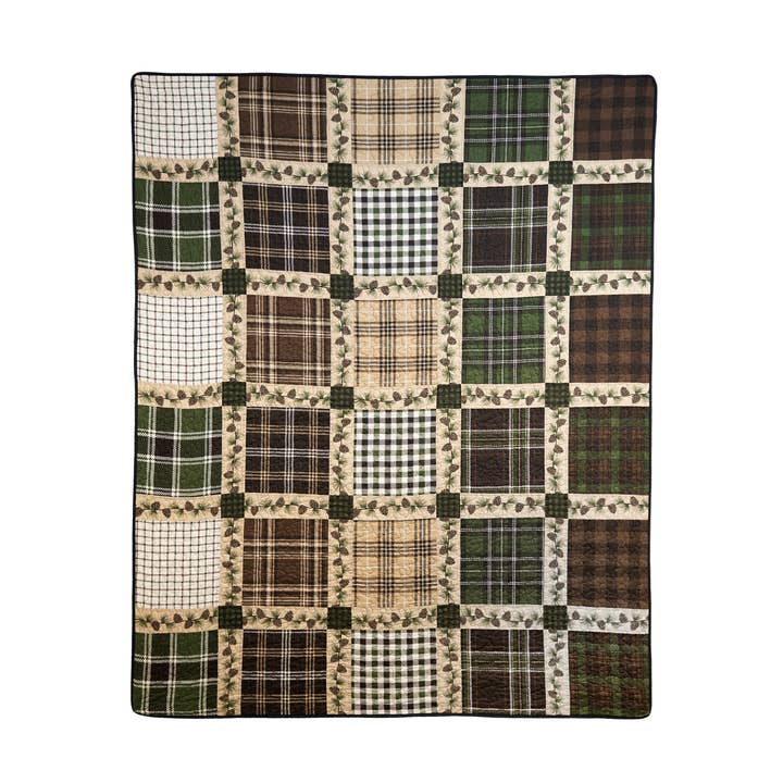 Pine Patch Cotton Christmas Throw for wholesale by Donna Sharp