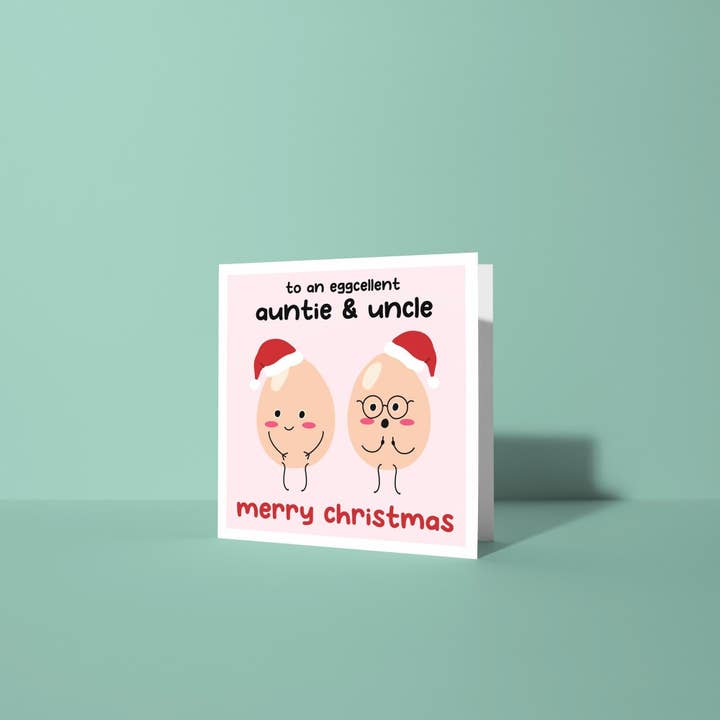 Auntie and Uncle Egg Cellent Christmas - Christmas Card for Auntie & Uncle for wholesale by Peacock Printing