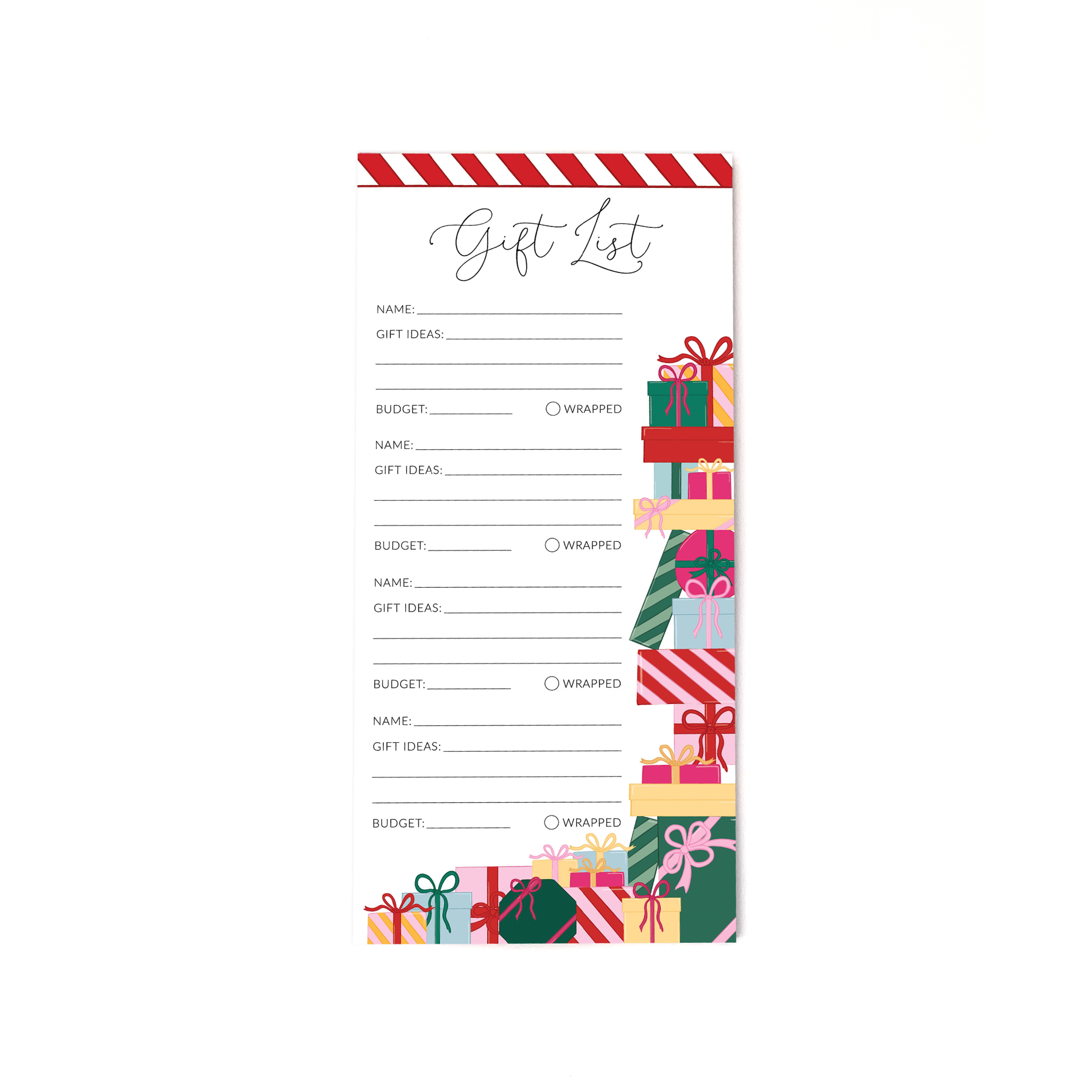 Black Bow Studio – wholesale Notepad – Christmas Present Gift List Notepad0