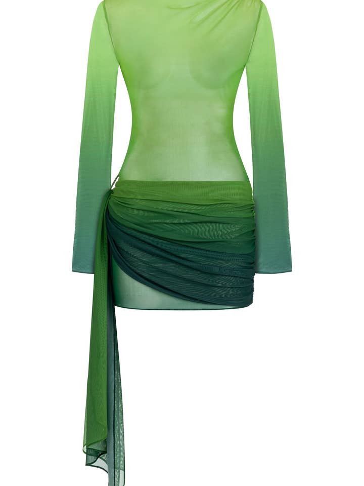 Våglängdsklänning i grön gradient för wholesale av Khéla the Label
