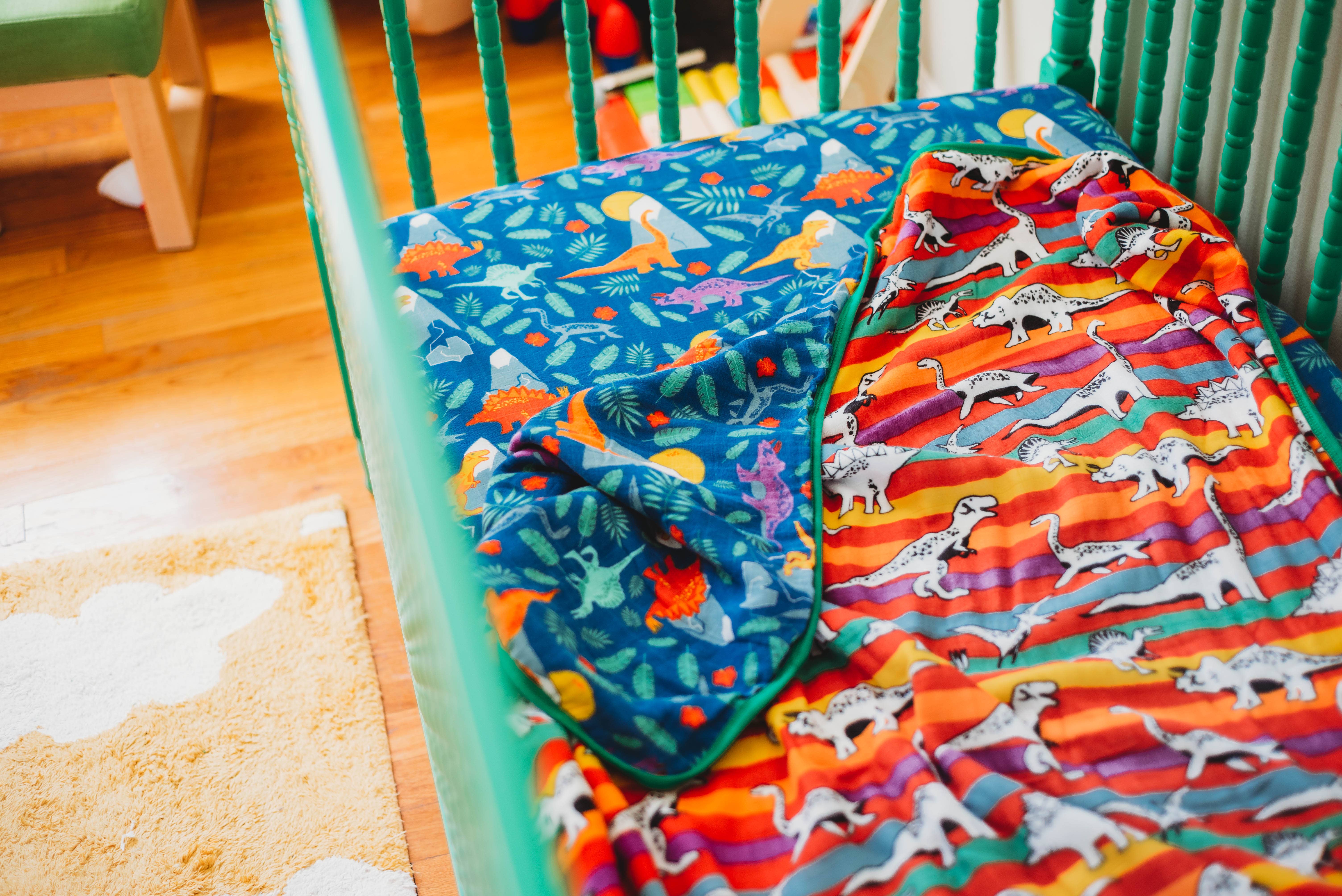 Oliver + Kit - Wholesale Cot/Crib Sheets - Rainbow Dino Fitted Crib Sheet6