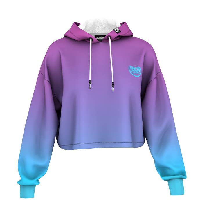 Sweat à capuche court violet pour la vente par FreshHoods