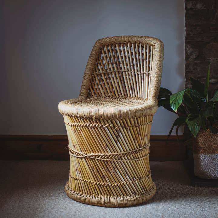 Square Back Cane And Jute Chair for wholesale by Moult