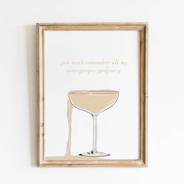 Champagne Problems Art Print, Taylor Swift Inspired for wholesale by Abate Graphics