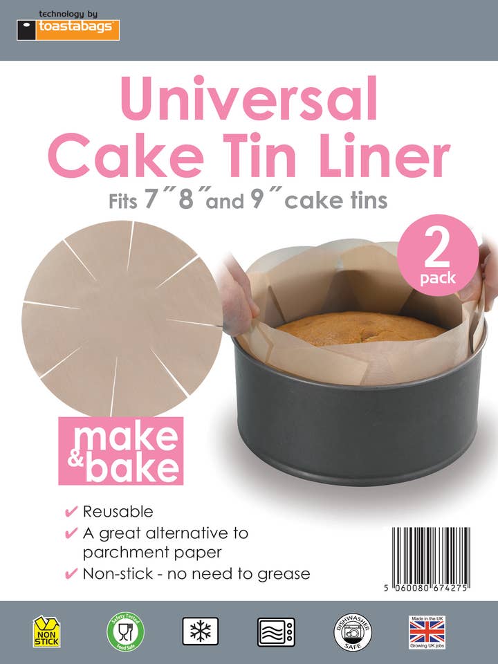 Forro reutilizável para forma de bolo compatível com 7, 8 e 9 polegadas – Pack de 2 por atacado de Planit Products