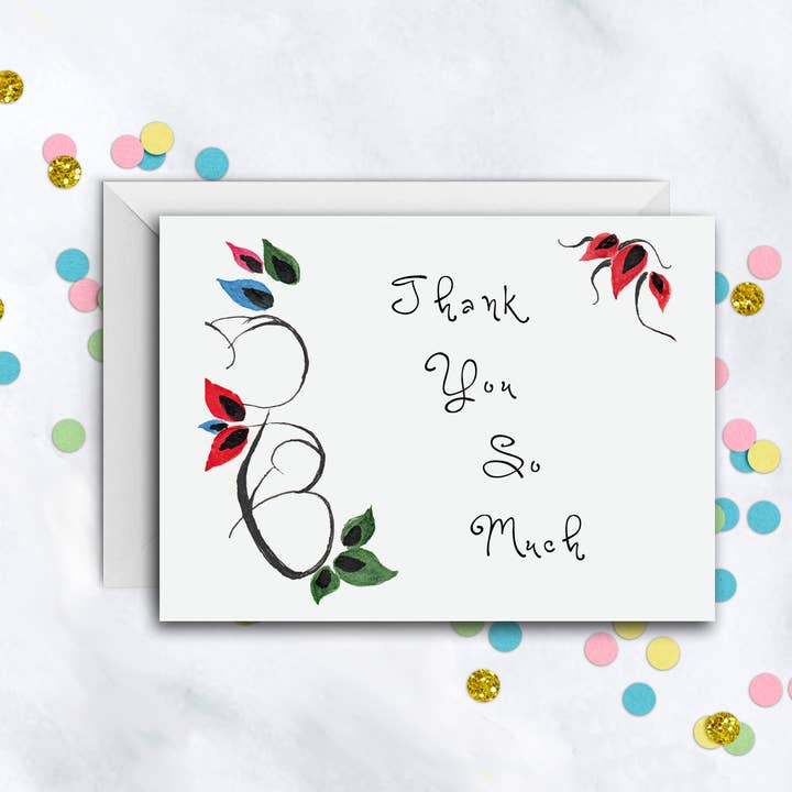 Scroll Design Thank You Note Set for wholesale by Shades of Expression Designs