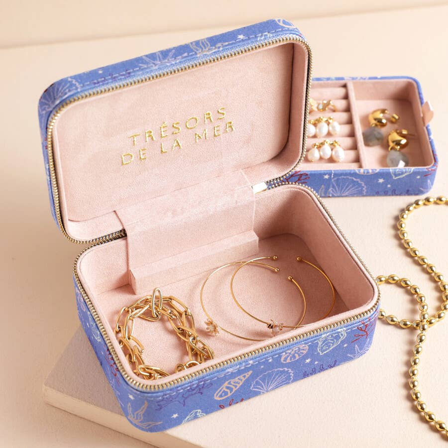 Lisa Angel - Wholesale Jewelry Box/Organizer - Tresors de la Mer shell Rectangle Travel Jewellery Case3