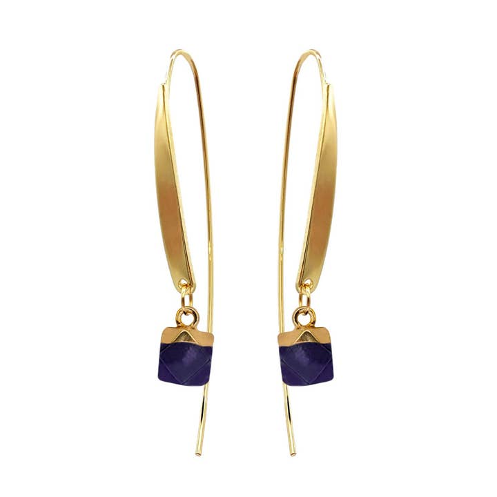 Oorbellen Elisabeth Gold/Purple pour la vente par TABOO Sieraden