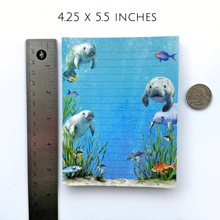 Art by Sharell - Wholesale Notepad - Manatee Notepad, 50 sheets, 4.25" x 5.5" Florida Stationery3