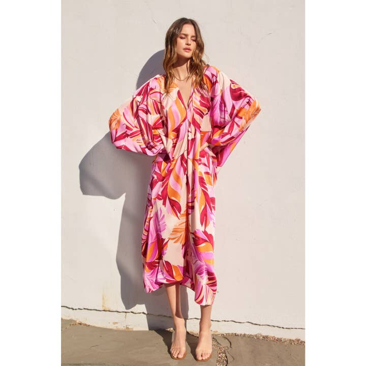 BELLFLOWER GLOW Berry Kiss Maxi Kaftan Dress for wholesale on Faire