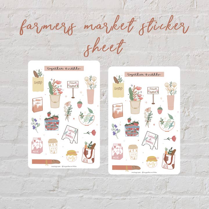 Farmers Market Sticker Sheet for wholesale by togetherwithkx