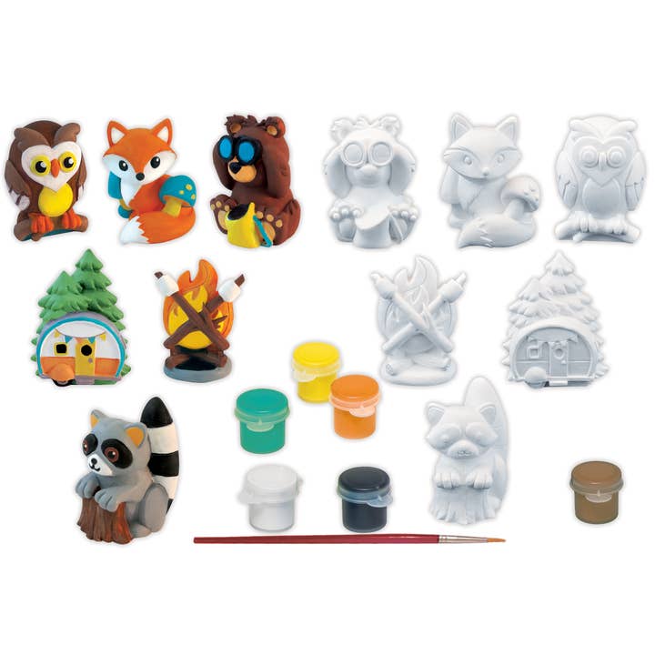 Masterpieces Puzzles - Wholesale DIY Craft Kit - Woodland Explorers - Plaster Figurine Paint Set