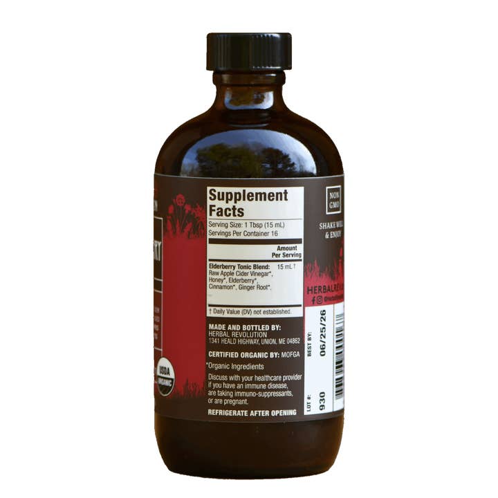 Herbal Revolution Farm + Apothecary – Engroshandel Sundhedsjuice – Hyldebær Tonic: Rå ACV m/Moder, Immunstøtte2