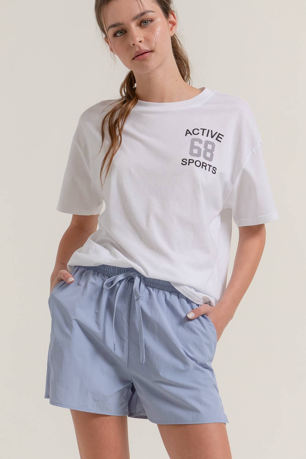 Active Basic | Active USA - Wholesale Athletic Shorts - Women's - Anorak Fabric Side Slit Workout Shorts1