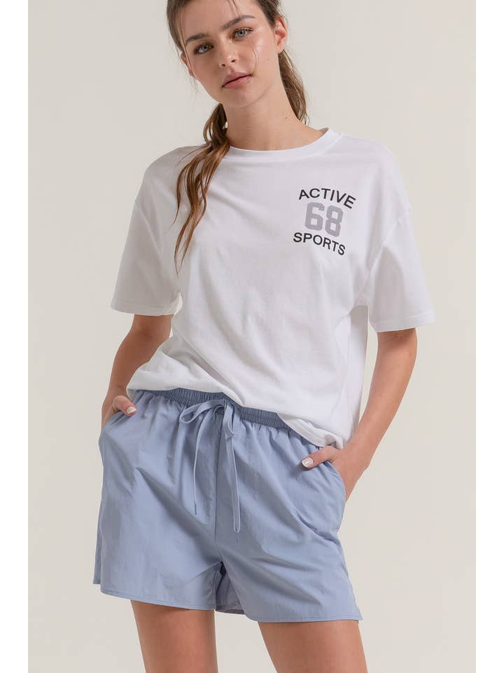 Active Basic | Active USA - Wholesale Athletic Shorts - Women's - Anorak Fabric Side Slit Workout Shorts1