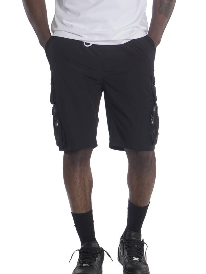 Calção Spandex Cargo M633 Colton Nylon - Preto por atacado de Makobi